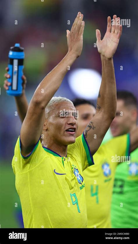 Doha Qatar 5th December 2022 Richarlison Of Brazil Applauds The Fans