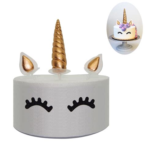 Gold Unicorn Horn Cake Topper Set Included Unicorn Horn Ears And