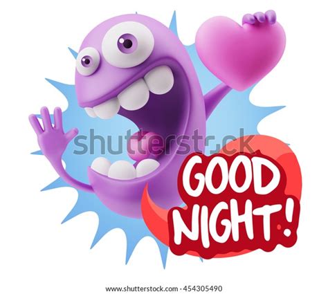 3d Rendering Emoji Saying Good Night Stock Illustration 454305490 ...