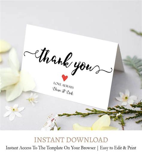 Handwritten Script Thank You Printable Script Font Wedding Etsy