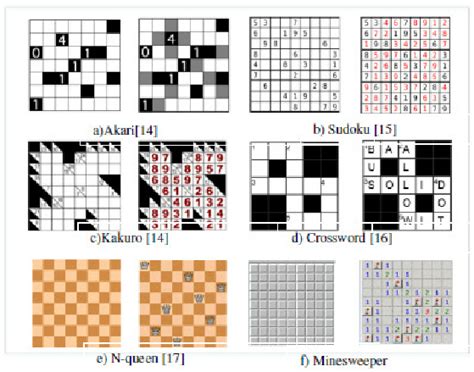 Typical grid puzzle games and their solutions [14-17] | Download Scientific Diagram