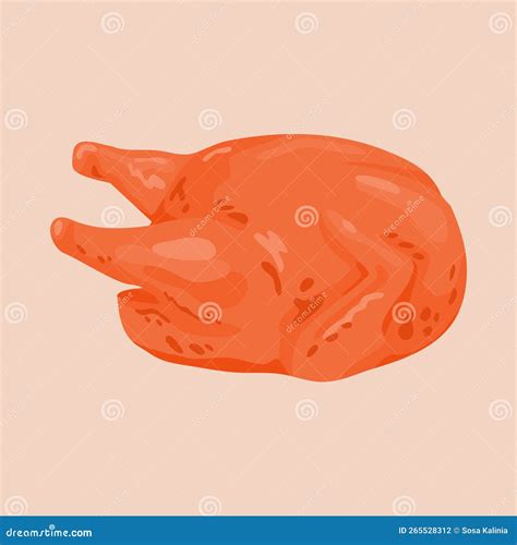 Illustration of a Whole Roast Chicken Stock Vector - Illustration of ...