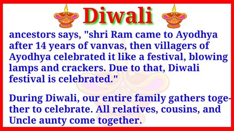 Essay On Diwali In Englishdiwali Essay In Englishparagraph On Diwali