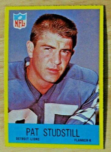 1967 PHILADELPHIA FOOTBALL SET, #70 Pat Studstill, Detroit Lions, EX ...