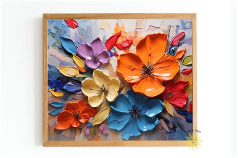 Impasto Flowers Painting Backgrounds Graphic by Lazy Sun · Creative Fabrica