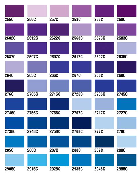 Purple Pantone Color Chart