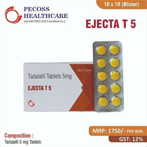 EJECTA T5 5 Mg Tadalafil Tablets At Rs 1750 Per Box Tadalafil Tablets