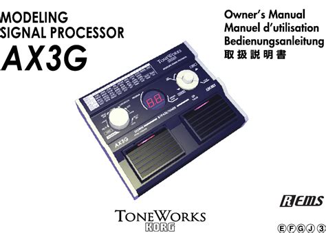 Bruksanvisning Korg Toneworks Ax3g 48 Sider