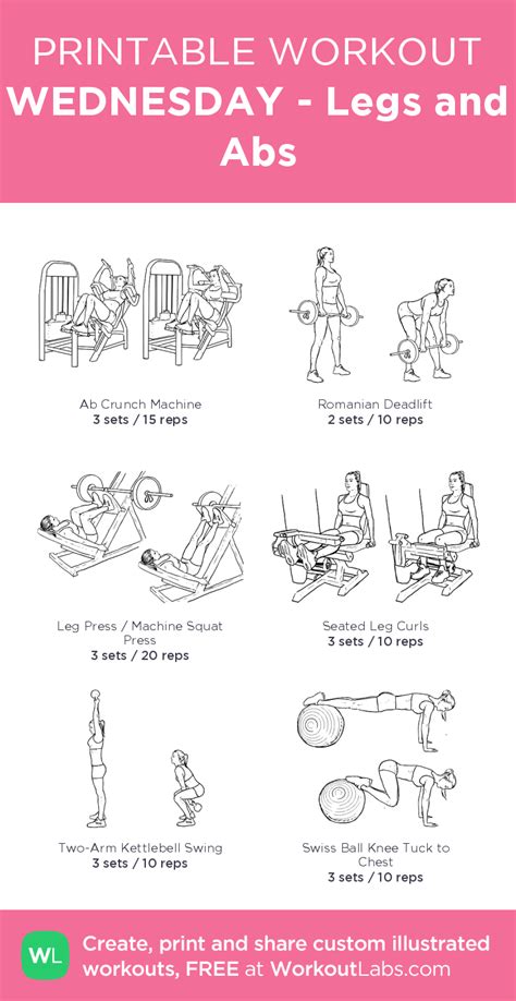 Wednesday Legs And Abs Gym Workout Plan For Women Gym Workout