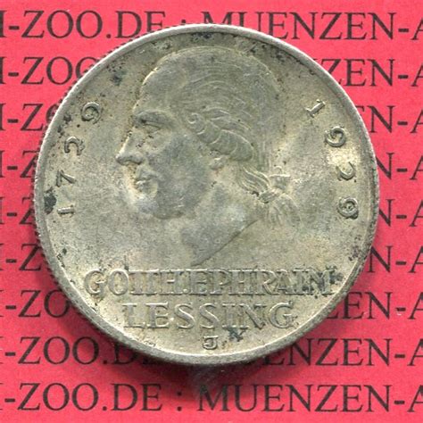 Weimarer Republik Deutsches Reich Weimarer Republik 3 Mark Lessing 1929