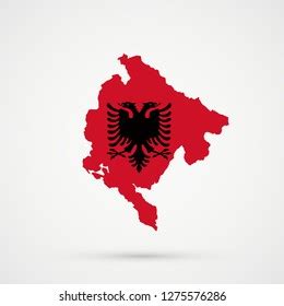 Montenegro Map Albania Flag Colors Editable Stock Vector (Royalty Free ...