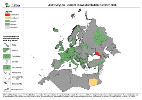 Aedes aegypti - current known distribution - October 2016 – Biogents USA