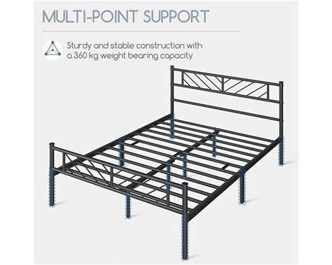 Modern Metal Bed Frame - 2 Colours - Strong Frame - Liberty