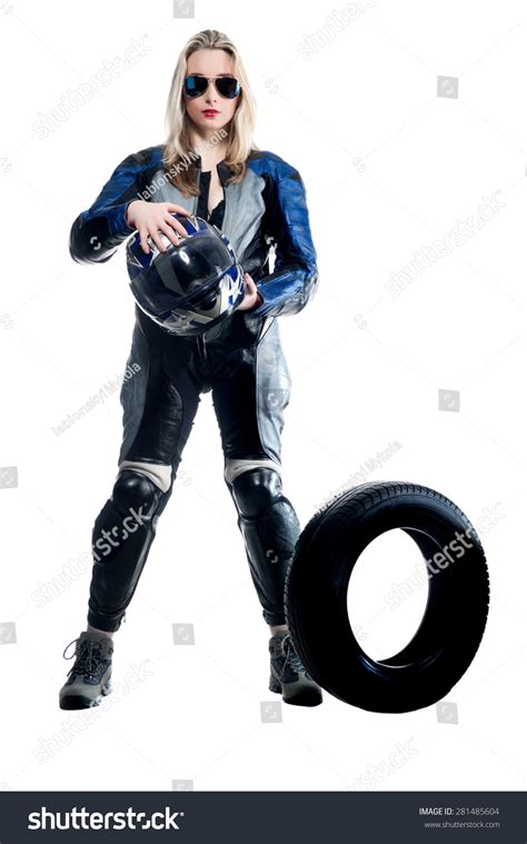 Beautiful Sexy Blonde Girl Motorcycle Suit Stock Photo 281485604 Shutterstock