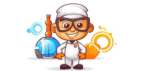 Premium Ai Image Chemical Engineer Mascot For A Company Logo Line Art