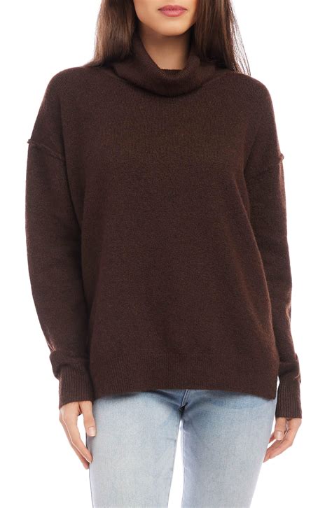 Karen Kane Turtleneck Sweater In Brown Lyst