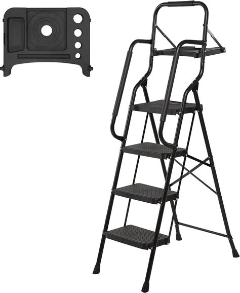 Wiberwi Step Ladder Step With Handrails Folding Step Stool With Tool