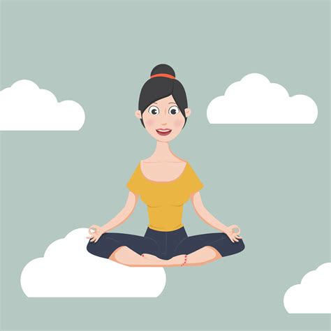 mujer meditando en diseño plano 672177 Vector en Vecteezy