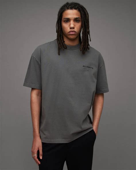 Underground Oversized Crew Neck T Shirt Pipe Grey Allsaints Us