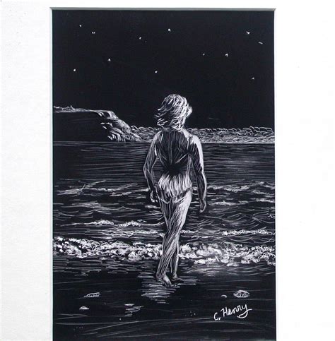 Moonlight Swim Drawing By Caroline Henry Fine Art America