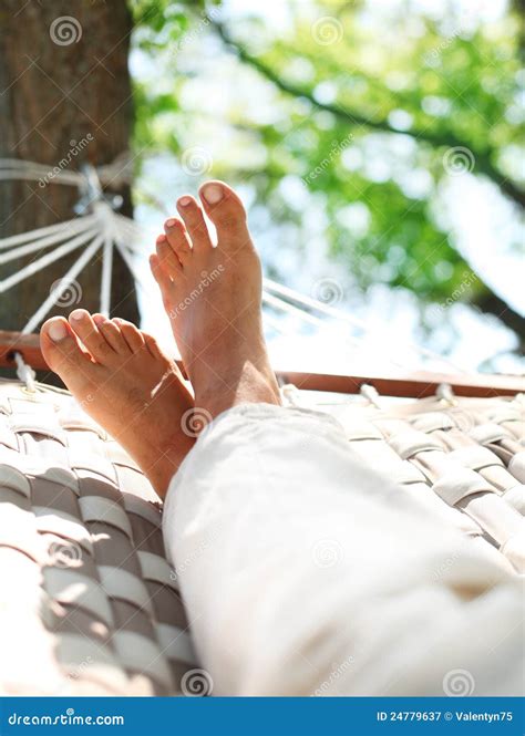 Feets In A Hammock Stock Image Image Of Color Nature 24779637