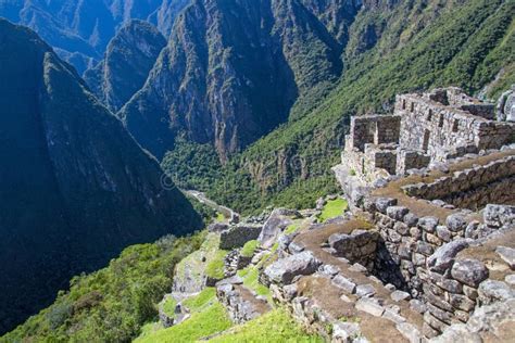 The Ancient Inca Ruins In Machu Picchu Peru Stock Photo Image Of