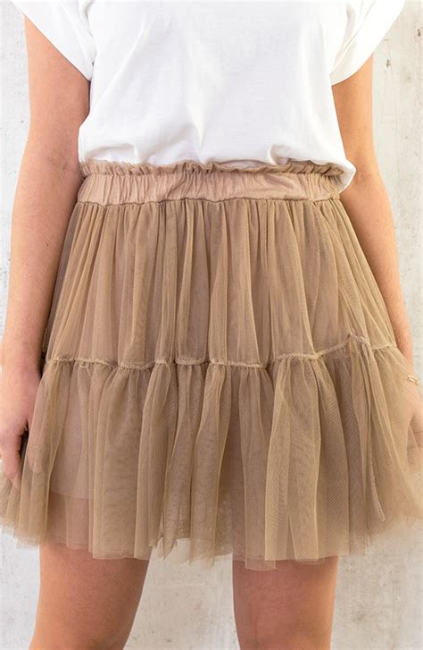 Tule Rok Taupe Fashionmusthaves Nl