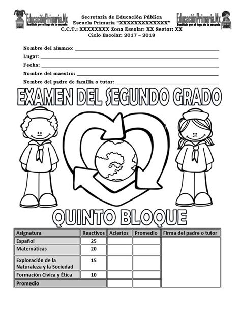 Examen Segundo Grado Bloque Ciclo Escolar Centro De The Best Porn Website