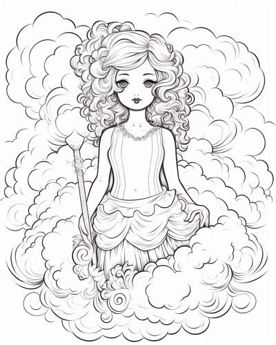 Aura Nymphs Coloring Pages Greek Mythology