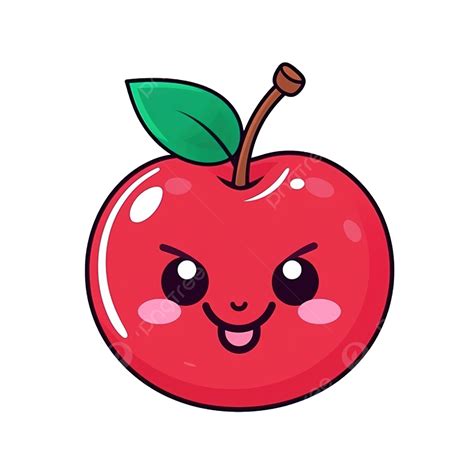 Fofo E Sorridente Desenho Animado Fruta Colorido Personagem Cereja Png