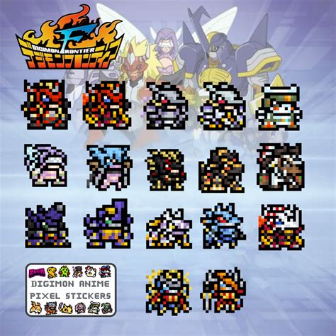 Zenintcg Fan Made Digimon Anime Pixel Stickers