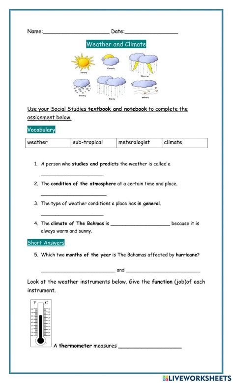 Weather And Climate Worksheet Wordmint Worksheets Library