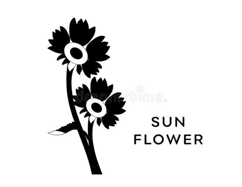 Sunflower Flower Silhouettes Vector Stock Vector Illustration Of