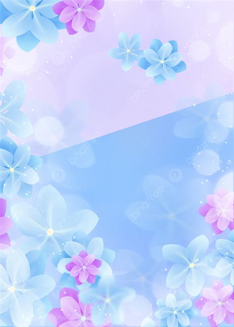 Background Pink Dan Fantasi Biru Latar Belakang Bunga Merah Jambu