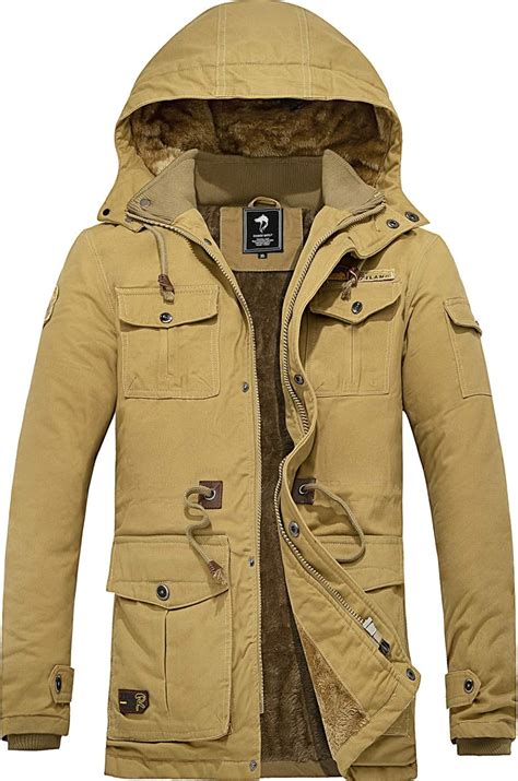 GEMYSE Herren Winterjacke Baumwolle Parka Militär Jacke Warme Mantel