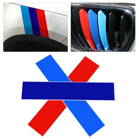 Tl 3pcsset Car Stickers Pvc Front Grille Stripe Cover Decals M Power