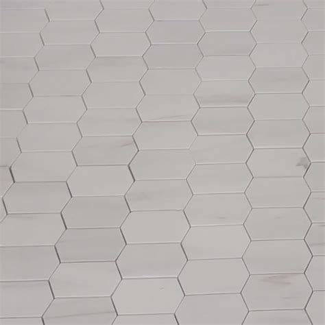 St Moritz Vein White Dolomite Honed Mini Picket Mosaic Authentic Stone