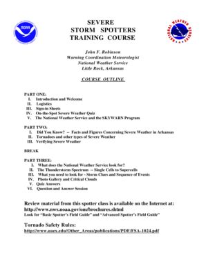 Fillable Online Arkhospitals Severe Storm Spotters Training Course