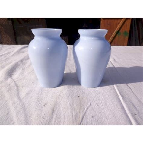 Paire De Vases En Opaline Bleu B A C Logo Vendu