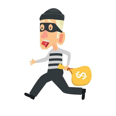 Character Design Thief Stealing With Bag Of Money Concept 9538570