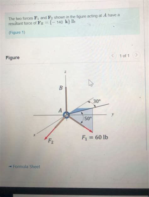 Solved The Two Forces Fi And F2 Shown In The Figure Acting Chegg