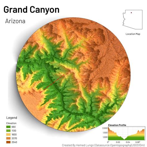 Map 🗺️ showing Part of Grand Canyon, Arizona : r/MapPorn