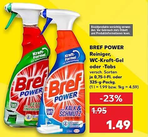 Bref Power Reiniger Wc Kraft Gel Oder Tabs Angebot Bei Kaufland