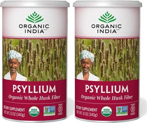 Organic India Whole Psyllium Husk Powder Organic Psyllium Husk Fiber Supplement