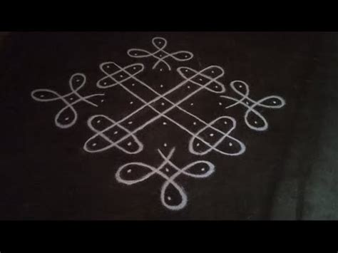 9 X 1 Dots Easy Sikku Kolam Daily Kolam Straight Dots Kolam