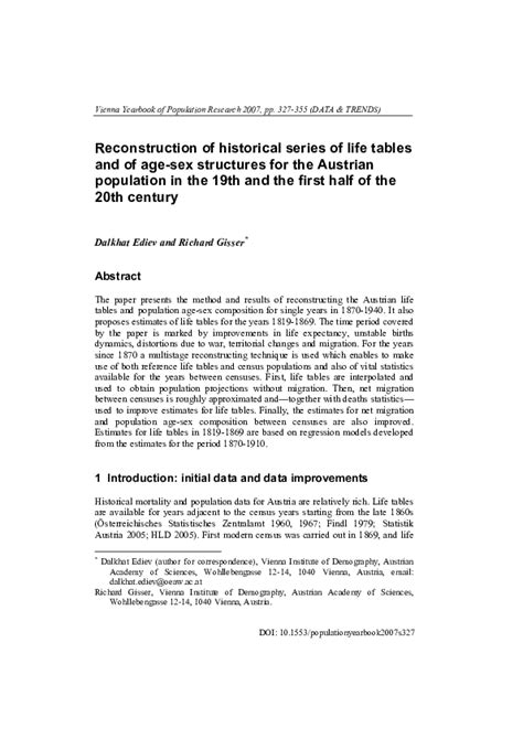 Pdf Eighty Years Of Sex Specific And Age Specific Mortality Trends