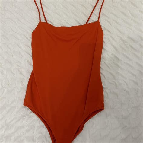 Zara Nude And Orange Bodysuit Worn A Few Times But Depop