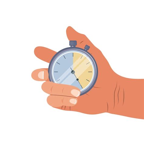 Premium Vector Illustration Of A Stopwatch In A Hand Flat