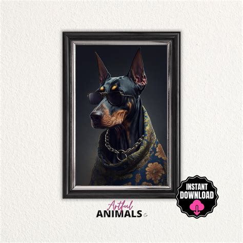 Doberman Art, Digital Wall Art Printable, Doberman Gifts, Gifts for ...