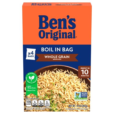 Ben S Original Boil In Bag Whole Grain Brown Rice Shop Rice Grains